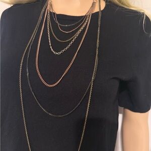 Laila Rowe Elegant Black, Bronze and Gold Layered Necklace